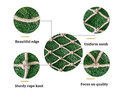 Rete da Arrampicata per Interni, Spessore 8 mm, Maglia 12 cm per la Sicurezza del Parco Giochi, Protezione dei Bambini, Corda di Canapa Resistente, Dimensioni: 3x6 m, Perfetta per Giardino e