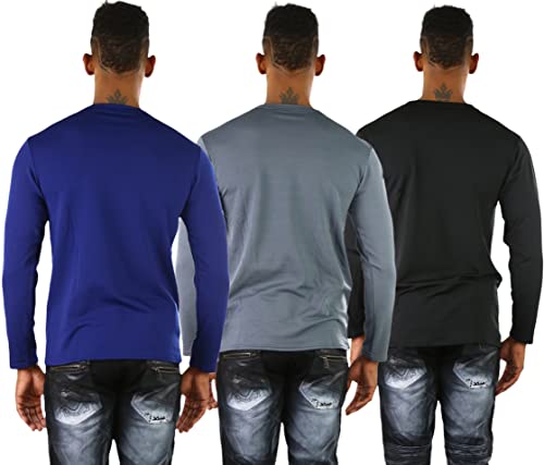 ToBeInStyle Men's Premium Fleece Lined Microfiber Thermal Long Sleeve Crewneck Shirt Top3