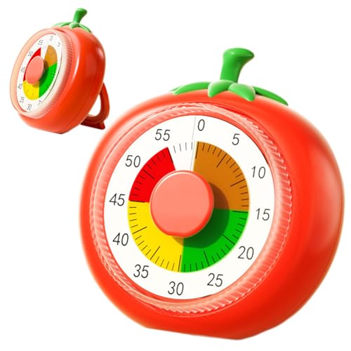 Temporizador visual de 60 minutos para niños, diseño de frutas, reloj mecánico de cuenta regresiva de 1 hora, herramienta de aprendizaje de educación en el hogar con alarma para escritorio infantil de