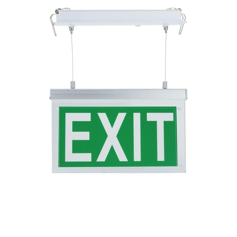 Luz de emergencia LED suspendida para empotrar 2 W, 3 horas, batería con pictogramas, color blanco frío, 6000 K, 8000 K