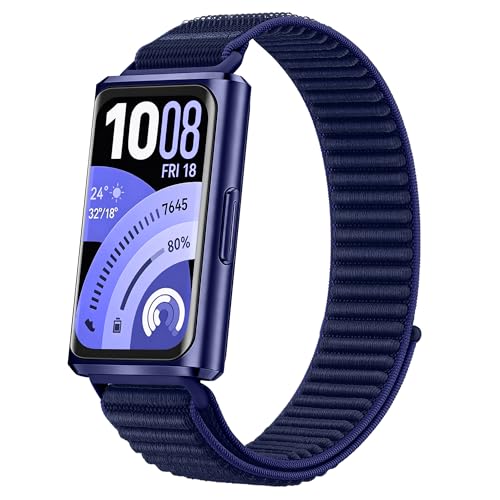 Image of Slim Nylon Watch Strap Compatible with Huawei Band 11 /11 Pro NFC, Nylon Replacement Band with Hook and Loop Fastener, Soft Breathable Lightweight for Women (No Watch)