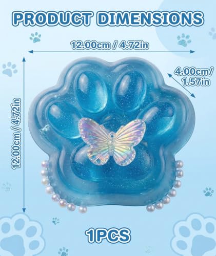 Image of 3PCS Taba Squishy Cat Paw, Taba Squishy for Relaxing Sensory Fidget Pinch Family for Kids Cat Paw Squeeze Cute Beautiful Cat Paw (Blue 3)