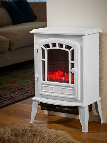MONZANA - Cheminée électrique - Blanc - 2000W - avec Chauffage et Effet feu de cheminée - Radiateur d´appoint MONZANA - Cheminée électrique - Blanc - 2000W - avec Chauffage et Effet feu de cheminée - Radiateur d´appoint