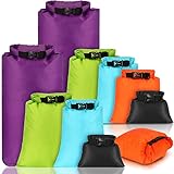 Riakrum 10 Pcs Waterproof Dry Bags, Ultralight Dry Sacks Stuff Sacks for Backpacking, Outdoor Dry Sacks Keep Gear for Kayaking Boating Hiking Backpacking (Multi Colors, 1.5,15,3,5,8L)