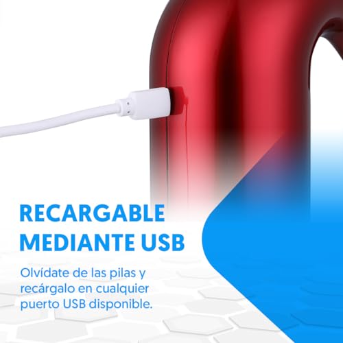 NK Decantador de Vino Eléctrico, Aireador de Vino Automático y Portátil, Recargable por USB, Incluye Tubo de silicona y Bolsa de Tela, Filtro y Botón ON/OFF, Batería 1500 mAh - Color Rojo - imagen 6
