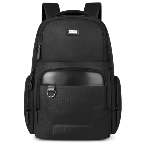 Image of Half Moon Premium 1680D Laptop Backpack | Fits 17 inch Laptop | Anti-Theft Pocket, Trolley Sleeve, 360 Protection | 8 Compartments Office & Travel Bag for Men & Women (Black)