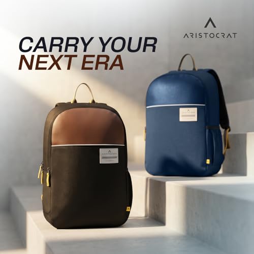 Image of Aristocrat Lava 17 Inch Compatible Laptop Backpack 25L | Premium Durable Fabric | 2 Compartments with Side Bottle Pocket | Padded Backpanel | Office & Travel Backpack for Men & Women