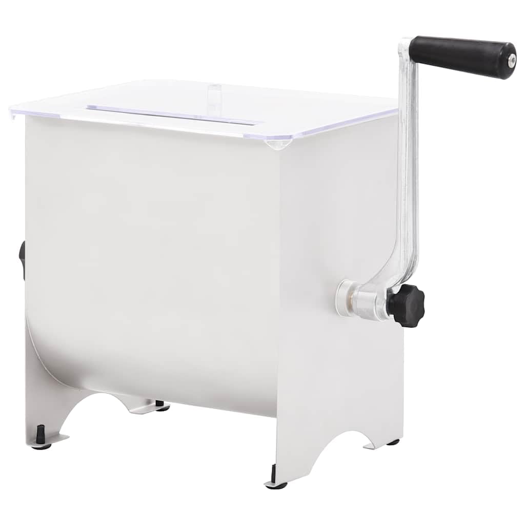 Ręczny mikser do mięsa ze stali nierdzewnej, srebrny, z pokrywką, pojemność 5 kg, 4 ostrza miksera, robot kuchenny do mielonego mięsa, kiełbasy i suszonego mięsa, idealny do gospodarstwa
