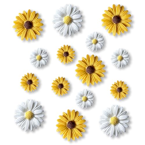 16 pcs -Cute Daisy Magnet, Small Flower Magnet for Fridge and Locker, Whiteboard, and Decoration (16 pcs - Daisy)