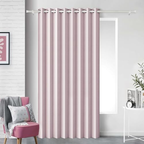 Accordion Style Curtain - Magnetic Closure Doorway & Window Curtain, Approximate Pinch Pleated Room Divider for Bedroom/Living Room, 1 Panel, W60 x L80, Pink
