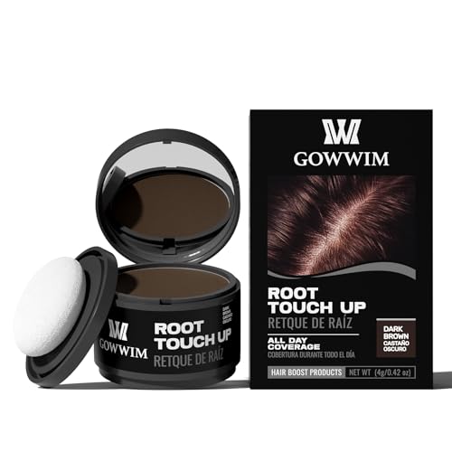gowwim Hairline Powder(Dark Brown) Hair Root Dye, Instantly Hair Color Shadow Cover Gray Hair Root,...