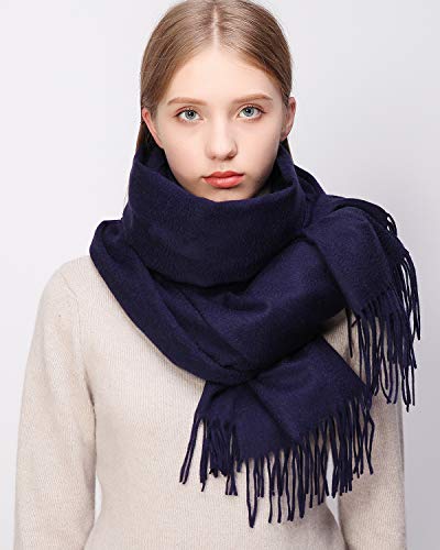 RIIQIICHY 100% Cashmere Scarf Pashmina Shawls and Wraps for Women Warm Winter More Thicker Soft Scarves3