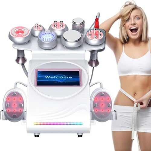 GEHPYYDS Máquina de lipocavitación Facial y Corporal Multifuncional 9 en 1 80k, Dispositivos Antiarrugas y antienvejecimiento, máquina para Esculpir el Cuerpo RF por radiofrecuencia f
