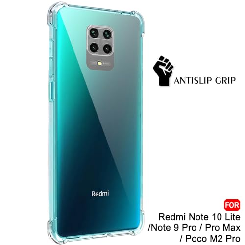 Image of TheGiftKart Crystal Clear Back Cover Case for Poco M2 Pro /Redmi Note 9 Pro /Pro Max | Shockproof Soft TPU Case | Cushioned Edges for Ultimate Protection Back Cover Case (TPU, Transparent)