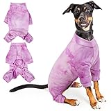 Dog Surgery Recovery Suit, Puppy Four Legs Jumpsuit Pajama Long Sleeve Bodysuit Full Body Coverage Wound Protection Post-Operative Vest After Surgery for Female Male Dogs(Purple, L)