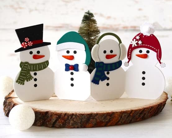 1 juego de plantillas de corte de metal de muñeco de nieve de invierno para hacer tarjetas de bricolaje, álbum de recortes, manualidades, troqueles