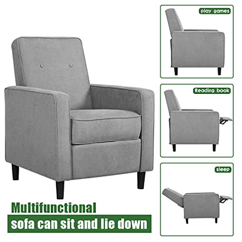 Bestmassage Fabric Recliner Chair For Living Room, Modern Sofa Chair With Push Back Accent Arm Chair Comfortable Single Recliner Mid Century For Home Office Bedroom,Grey #TOP4