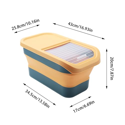 faltbar Futterbehälter Für Haustiere, 12-15 kg Hundefutterbehälter, Luftdichte kompakte Futterbox, Katzenfutter Aufbewahrung, Trockenfutter, Für Hunde, Katzen, Tierfutterbehälter, BPA-frei (Grün)