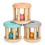DUCKBOXX Simple Wooden Rolling Rattle