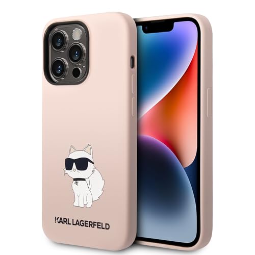 Coque silicone Karl Lagerfeld iPhone 14 Pro rose élégante et chic - 4