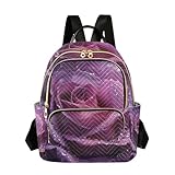 YETTASBIN Fashion Quilted Mini Backpack for Women & Girls - Rose Lightweight Casual Travel Daypack, S(8.5L)