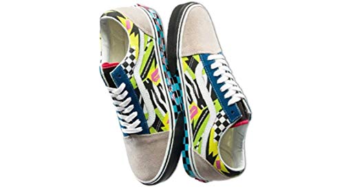 Vans Men's Old Skool Skate Shoes, (Vans Mash Up) Multi/True White, Size 4