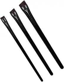 Kit 3 Pincéis Profissionais Chanfrados para Sobrancelha e Henna | Delineador Olhos | Pincel Preciso para Maquiagem | Ideal para Profissionais e Iniciantes - PJAT