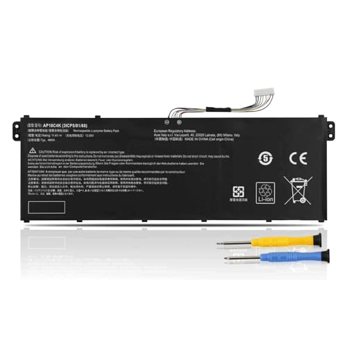 K KYUER 48Wh AP18C4K Laptop Batterie pour Acer Aspire 5 A514-52 A515-43 A515-44 A514-52G A515-43G A515-44G Chromebook 314 CB314-1H CB314-1HT Spin 3 SP314-54N A514-52G-7045 A514-52G-73M8 A514-52G-78GK