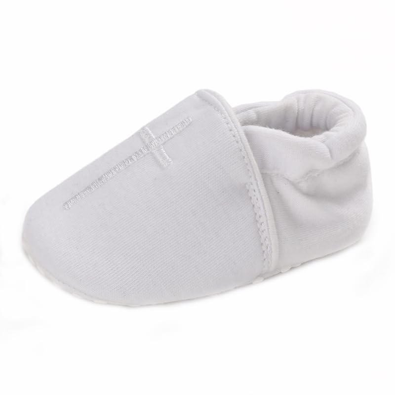 Sehfupoye Chaussons Bébé en Coton Doux à Semelle Flexible, Chaussons Maison, Bottillons de Baptême pour 0-18 Mois, Chaussures Respirantes Prémarché pour...