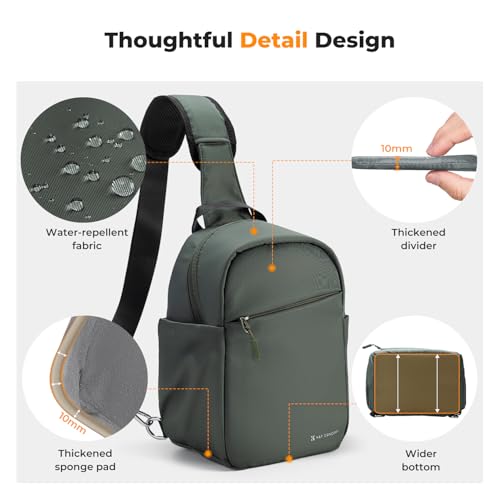 K&F CONCEPT Kameratasche, Kamera Sling Tasche Schultertasche Fotorucksack Klein, Wasserdichter Kamerarucksack, Verstellbarer Schultergurt Kamera Rucksack für DSLR/SLR Kamera Objektiv