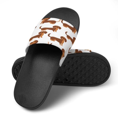 Dachshunds Dogs Pattern House Slippers for Women Men Lightweight Open-toe Slide Shoes for Bathroom Swimming Beach4