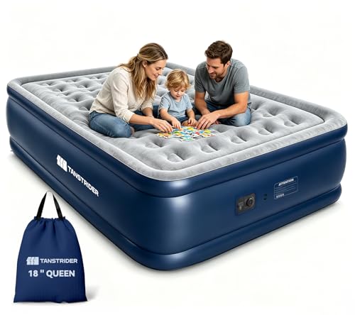 TANSTRIDER Queen Air Mattress with Built in Pump,18' Raised XL...