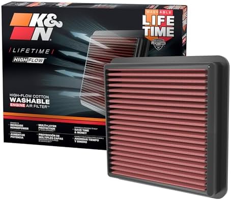 K&N Engine Air Filter: High Performance, Premium, Washable, Replacement Filter: Compatible with 2021-2022 HYUNDAI Elantra, 33-5118