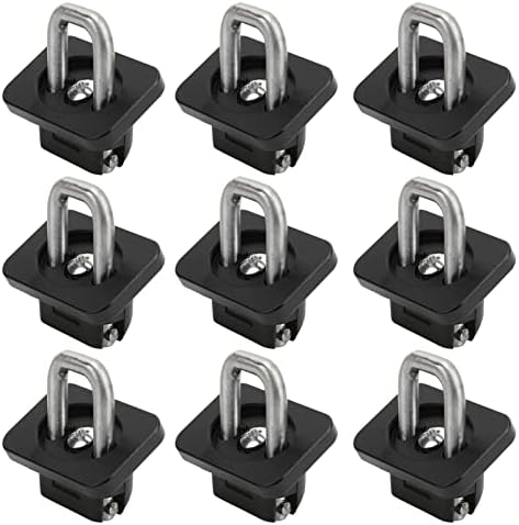 Omquot 9 Pieces Truck Wall Anchors Stainless Steel with 450kg Load Capacity 2015-2021 (Black) - 5