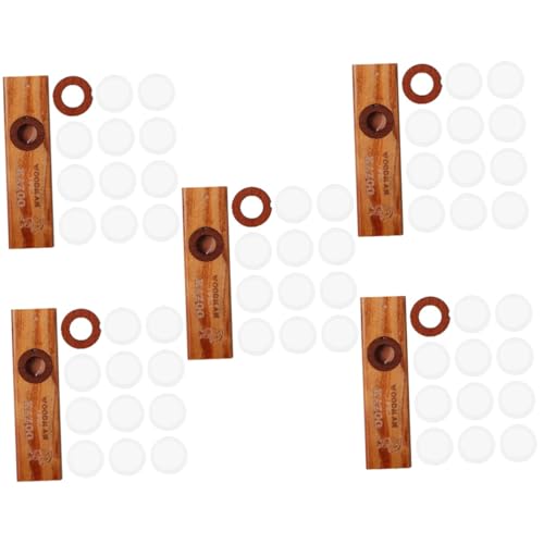 Kazoo en bois lot de 5 pour guitare et ukulélé instrument de musique avec membranes
