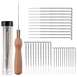 Filznadeln Set 35-teilig – 3 Größen Stanznadeln mit Holzgriff & Aufbewahrungsflasche, Premium Nadelfilz-Werkzeug für Anfänger, DIY Wolle & Handwerk