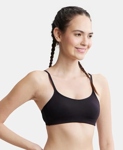 Image of Jockey Women's Cotton Non-Padded Wire Free Beginners Bra (SS12 Black 38C Black 38C)