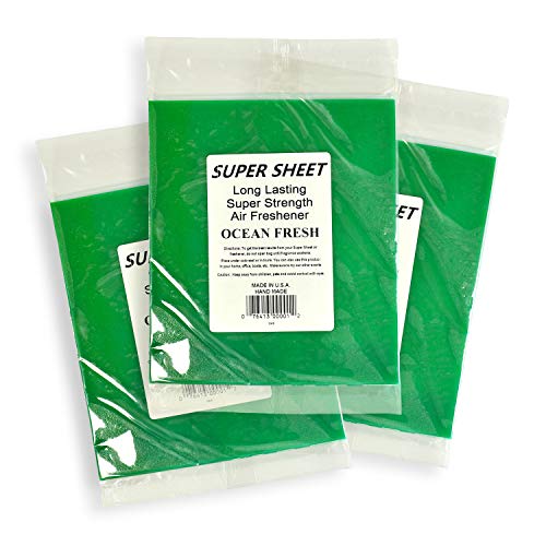 Image of Super Sheet Large (8 inchx7 inch) Under Seat Car Air Freshener, 3-PACK (Ocean Fresh)
