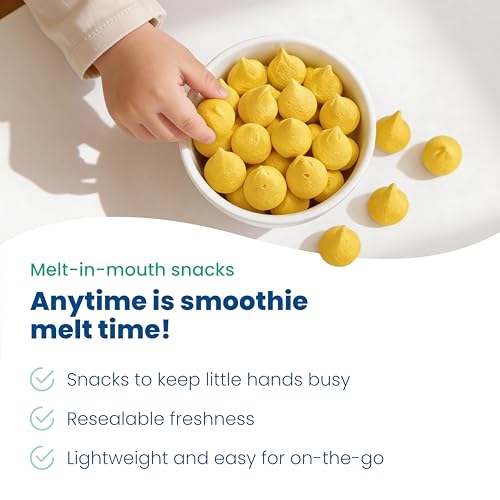 Image of Amara Smoothie Melts - Mango Carrot - Organic Baby Snacks w / Fruits & Veggies - Plant Based Yogurt Melts - Healthy Toddler Snack - Activity Book Included - Enjoy From 10+ Mos - 6 Resealable Bags