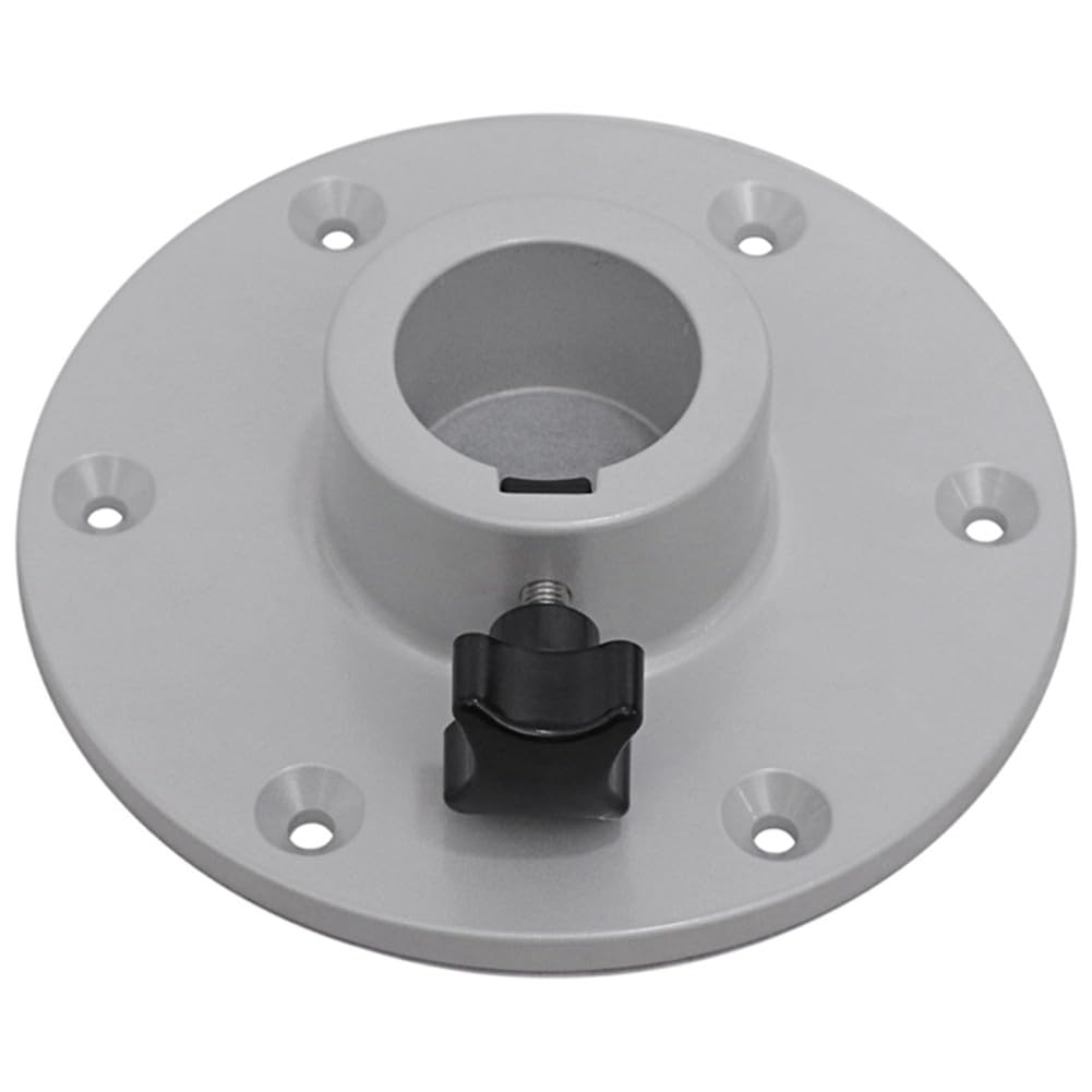 Base telescópica para patas de mesa de caravana, altura ajustable, pedestal de aleación de aluminio con perilla, soporte desmontable para barco, caravana, oficina, color plateado