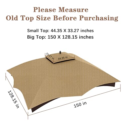 Scocanopy Beige Ripstop Replacement Top For Lowe'S Allen Roth 10X12 Gazebo Model #Gf-12S004B-1/ Gf-12S004Bto/Tpgaz17-002C thumb #3