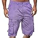 Generic Men Cargo Shorts,Twill Cargo Shorts for Men Big and Tall Purple L