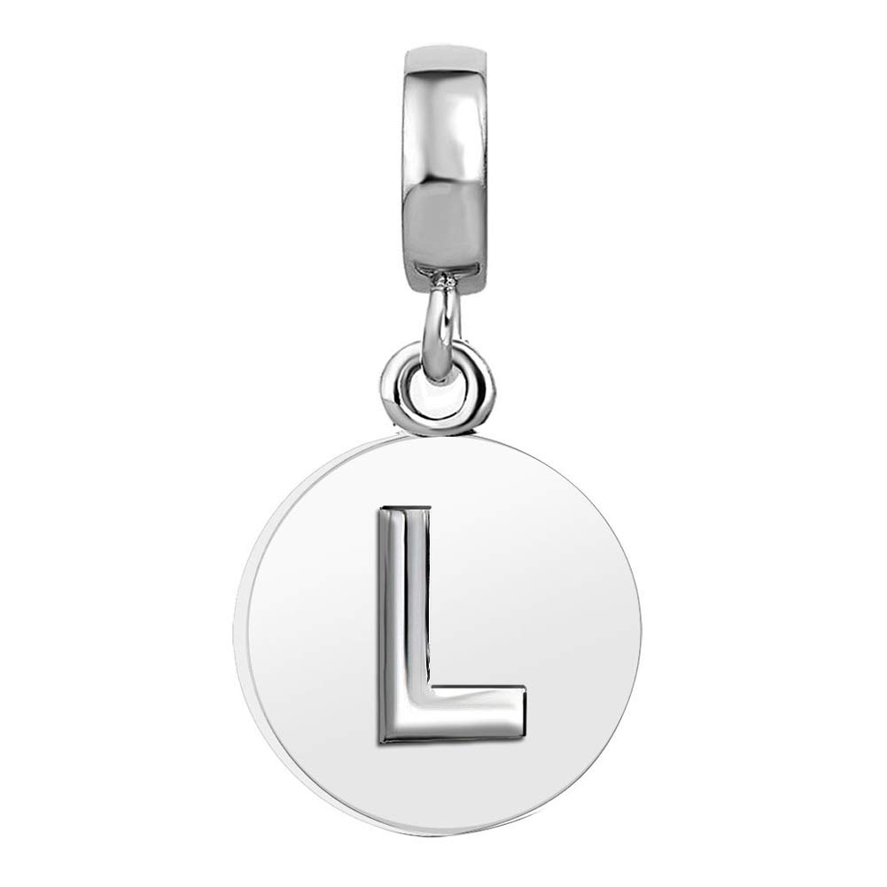 Initial A-Z Letter Alphabet Lucky Charm Womens Beads Charms Fits Pandora Charms Bracelets Valentine Mother Christmas Jewelry