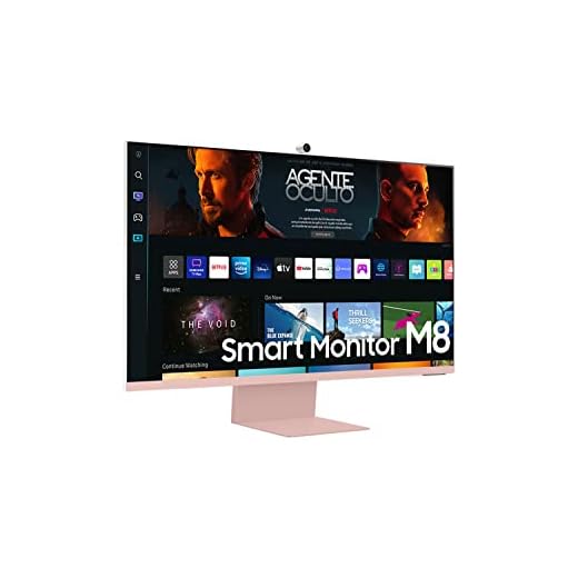 Smart Monitor Samsung 32", UHD, Plataforma Tizen™, Tap View, USB-c, Micro HDMI, Bluetooth, ajuste de altura, Alexa, Rosa, Série M8