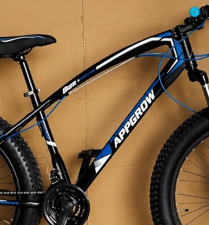 Image of Appgrow Fat Tyre Cycle with Jaguar Frame in Extra Fat Tyres of 26 * 4.00 with 21 Speed Gears with Front Suspension Fork with Dual Disc Brakes for Age Group 12+