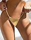 ohyeahlady Damen Micro Bikini Sexy Mini String Tanga Kunstleder Erotisch G-String Thongs Große Größen T-Back Unterwäsche Niedrige Taille Unterhosen Swimwear Beach Panty Plus Size Gold,S-M