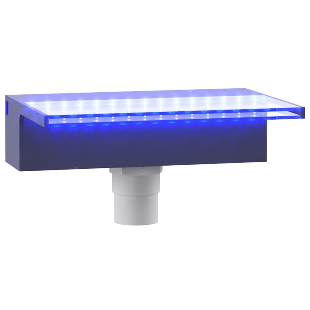 Akrylowy element wodospadu z diodami RGB LED 30 cm, dekoracyjna fontanna do ogrodu, stawu, tarasu, łącznie z pilotem zdalnego sterowania, nowoczesne wzornictwo do relaksującego pluskania, do