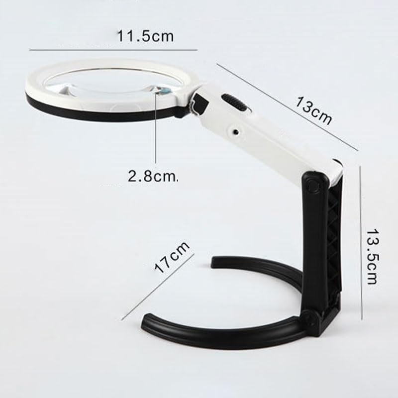 Lente d'ingrandimento da tavolo pieghevole a LED con lente d'ingrandimento 1.25X/5X