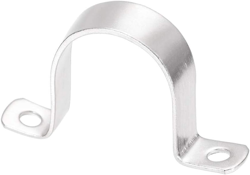 Unifizz 50mm(2") Heavy Duty 2 Hole U-Bracket Pipe Clamp,304 Stainless Steel Rigid U-Tube Strap Clamp Hanger Tube Tension Clips 4pcs