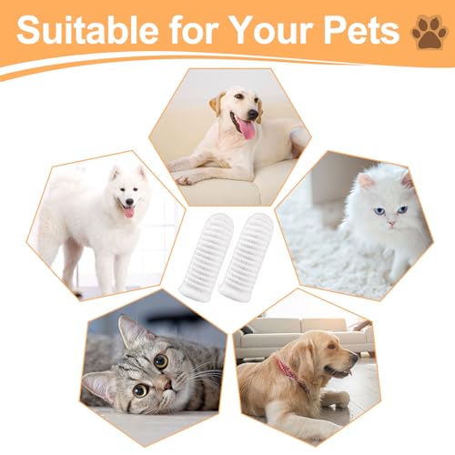 Ailvor 16 Stück Hundezahnbürste, Fingerzahnbürste Hund, Hundezahnbürste Fingerling Wiederverwendbar, Pet Finger Zahnbürste für Hunde Katzen Zahnpflege, Zahnreinigung Anti-Plaque Haustierzahnbürste